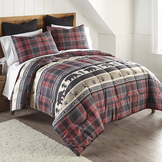 Donna Sharp King Comforter Set - 3 Piece Set - Canoe Trip - Comforter and Two Pillow Shams - Machine Washable