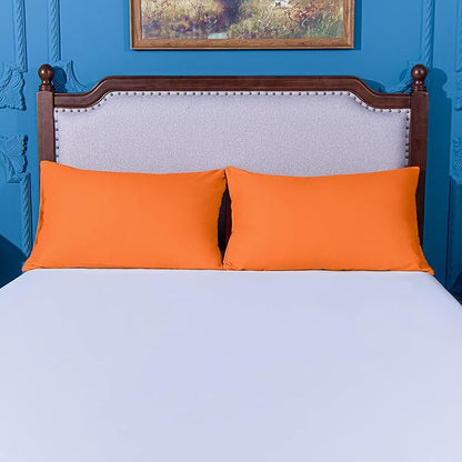 NTBAY Queen Pillowcase Set - 4 Pack Brushed Microfiber 20x30 Pillowcases - Soft, Wrinkle-Free, Fade-Resistant, Stain-Resistant, Orange Pillowcases with Envelope Closure - 20x30 Inches, Orange