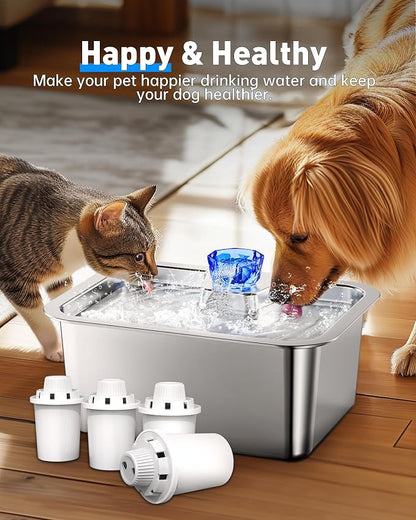 (4 Pack) Pet Water Fountain Filters Replacement, Filter Cartridge for lesotc Dog Water Fountain/Dog Water Bowl Dispenser, High-Efficiency & Safer & Cleaner Water