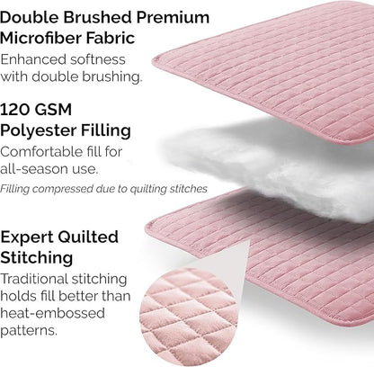 Southshore Fine Living, Inc. Stitched Pink Queen Quilt Bedding Set, Oversized Quilts Queen Size/Full, Pet Hair Resistant Bedding, Soft Cozy Bedspread, Full Size Coverlet, 2 Pillow Shams, Pastel Pink