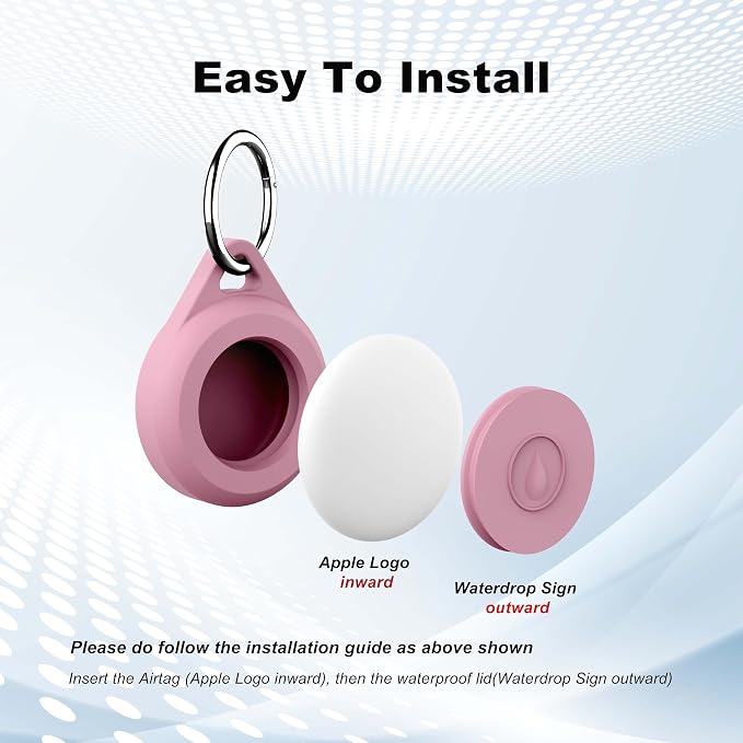 for Air tag Keychain Holder Case for Apple Air tag 1st & 2nd Generation, 2 Pack of IPX8 Waterproof, Fully Shockproof, Anti Scratch for Air tag Holder Case for Key, Kid, Bag, Luggage, Pets Collar