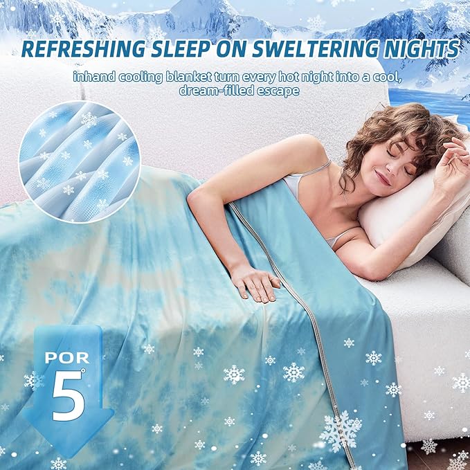 inhand Cooling Blanket King Size (90"x108"), Cooling Blankets for Hot Sleepers, Absorbs Heat to Keep Adults Cool for Summer Nights Sweats, Thin Cold Lightweight Blanket for Couch Bed, All Season Use