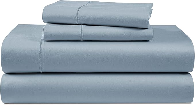 LANE LINEN Luxury Hotel Style 100% Egyptian Cotton Bed Sheets Full Size, Mercerized Cotton, No Pill Fade Resistant Sustainably Produced Full Bedding Sheets & Pillowcases- French Blue