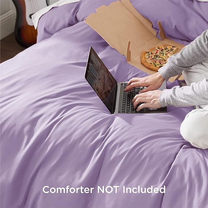 Bedsure Duvet Cover Full Size - Soft Double Brushed Bedding Set for Kids & Adults, Zipper Closure, 3 Pieces, Includes 1 Duvet Cover (80"x90") & 2 Pillow Shams, NO Comforter, Orchid Bloom