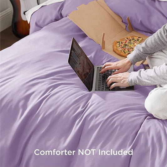 Bedsure Duvet Cover Full Size - Soft Double Brushed Bedding Set for Kids & Adults, Zipper Closure, 3 Pieces, Includes 1 Duvet Cover (80"x90") & 2 Pillow Shams, NO Comforter, Orchid Bloom