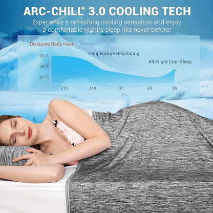 Elegear Revolutionary Cooling Blanket Queen Absorbs Heat to Keep Body Cool for Night Sweats, Arc-Chill3.0 Cool Fiber Q-Max>0.5 for Hot Sleepers, Lightweight Summer Cold Blankets for Sleeping 79" x 86"
