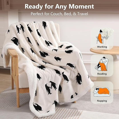 Electric Throw Blanket Heated Blanket Throw with 5 Heating Levels & 4 Hours Auto Off 50"x60" Cute Heated Throw Blanket with ETL & FCC Certification for Home Office, Machine Washable, Great Gift
