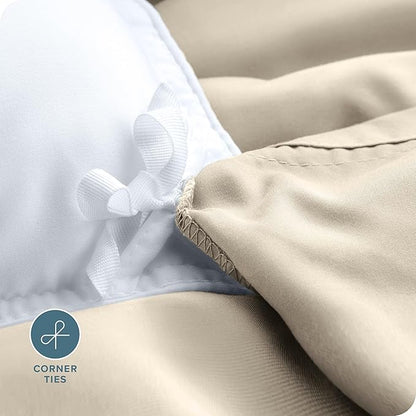 Bare Home Bedding Duvet Cover Full Size - Premium 1800 Super Soft Collection - Lightweight, Cooling - Soft Breathable Bedding Duvet Cover (Full, Sand)