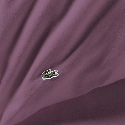 Lacoste 100% Cotton Percale 3-Piece Sheet Set – Cool, Crisp, Matte, and Durable, Oeko-Tex Certified – Solid, Plum, Twin XL