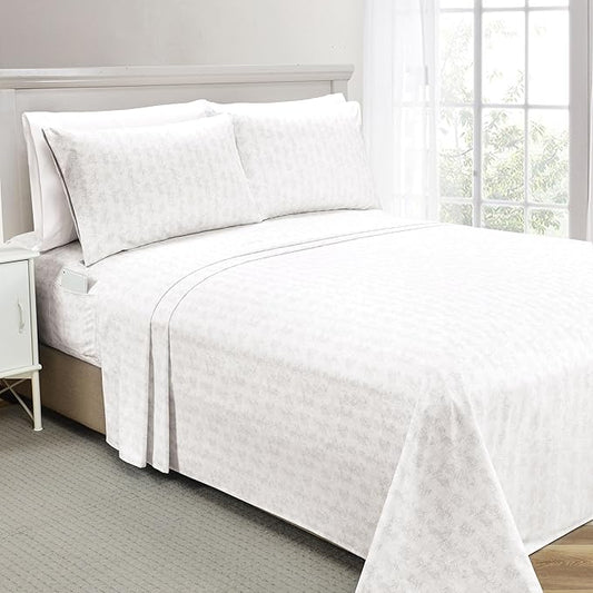 Elegant Comfort Softest and Coziest 6-Piece Sheet Set - 1500 Premium Hotel Quality Microfiber - Deep Pocket, Wrinkle Resistant 6-Piece Wave Pattern Bed Sheet Set, Full, Wave Beige