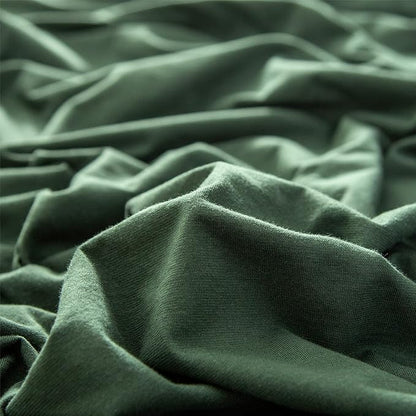 PURE ERA Jersey Knit Pillowcases 100% T-Shirt Cotton Super Soft Comfy Breathable, Set of 2, King 20" x 36", Solid Forest Green
