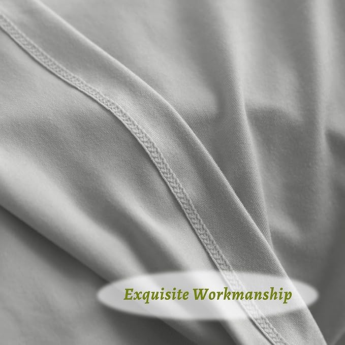 Stretchy Body Pillow Case Cover - Jersey Knit Long Pillowcase for Body Pillow, 1 Pack - Envelope Closure & Skin-Friendly, Soft and Breathable for Sleeping, 20"x54", Light Gray