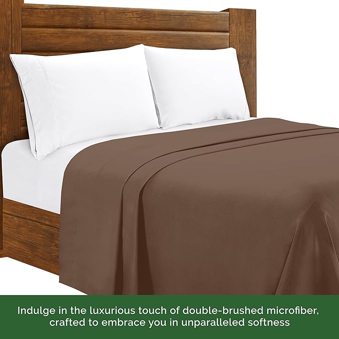 Luxury Flat Sheet on Amazon Elegant Comfort Wrinkle-Free 1500 Premier Hotel Quality 1-Piece Flat Sheet, Queen Size, Taupe