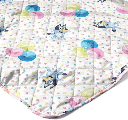 Northwest Bluey Balloon Celebration Quilted Throw Blanket – Official Cartoon Throw Blanket Featuring Bluey, for Adults Boys Girls Bed, Couch, or Playroom, 60 x 80 Inches