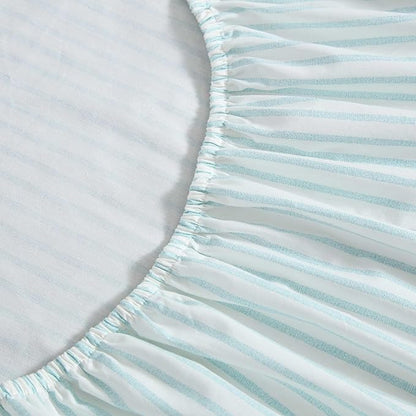 Tommy Bahama - Queen Sheet Set, Cotton Percale Bedding Set, Super Soft, Oeko-Tex Certified (Cool Beach Stripe Turquoise, Queen)