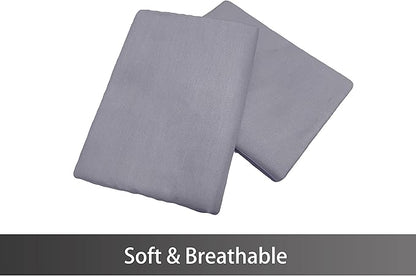 iMaylex Soft 100% Egyptian Cotton Zipper Pillow Case, Cozy and Lightweight Pillowcase, Set of 2, Light Grey, Standard, 20" x 26"