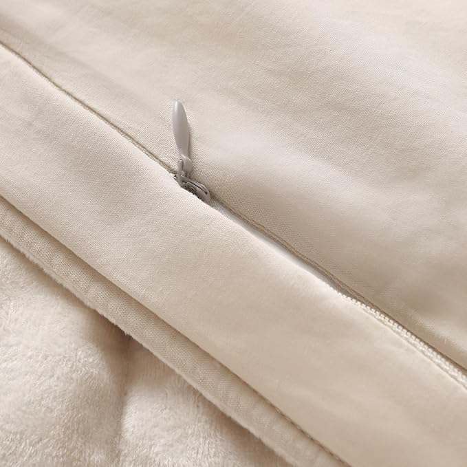KASENTEX Greek Velvet Queen Quilt Set, 3× Softer Luxe Sheen, 100% Cotton Backing, 150GSM Down-Alternative Fill, Expanded 98×98" Coverage for Fuller Side Drape (1 Quilt + 2 Pillow Shams), Sandshell