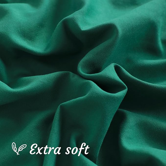 NTBAY Standard Pillow Cases Set of 2, 2 Pack Brushed Microfiber 20x26 Pillow Cases, Soft, Wrinkle, Fade, Stain Resistant Dark Green Pillow Cases with Envelope Closure, 20x26 Inches, Dark Green
