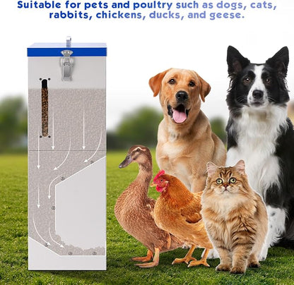 Automatic Dog Feeder Large Breed, Outdoor Dog Feeder for Large Dogs, Large Capacity Automatic Gravity Dog Feeder Suitable for Small, Medium, and Large Dog Breeds (Blue)