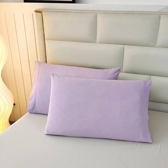 SDIII 3PCS Purple Comforter Set Full with 2 Pillowcases, Brushed Microfiber Lightweight Lavender Purple Comforter Full, Soft Bedding All Season