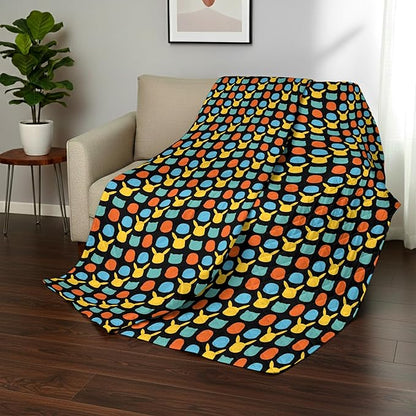 Northwest Pokemon Striped Favorites Twin Quilted Blanket, Cozy Fantasy Bedding for Gamers, Kids & Adults, Throw for Bedroom, Sofa, or Game Room Décor, 60 x 90 Inches