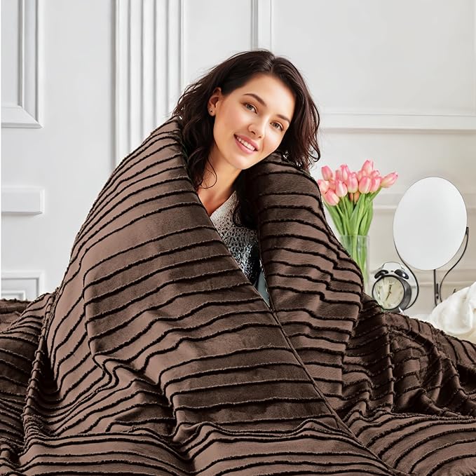 NEXHOME PRO Duvet Cover Queen,3 Pieces Boho Tufted Duvet Cover Set, Soft and Lightweight 100% Washed Microfiber Comforter Cover Set for All Season(Dark Brown,90 x 90)-No Comforter
