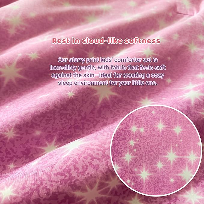 Twin Comforter Set for Girls, Kids - 5 Pieces Purple Galaxy Patterns Twin Bedding Sets for Girls Boys Teen, Soft Cozy Bed in A Bag with Sheets