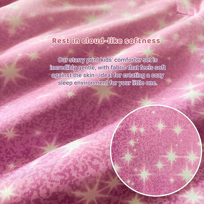 Twin Comforter Set for Girls, Kids - 5 Pieces Purple Galaxy Patterns Twin Bedding Sets for Girls Boys Teen, Soft Cozy Bed in A Bag with Sheets