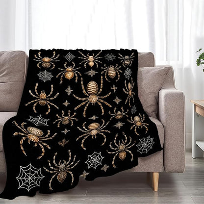 Gothic Spider Blanket Super Soft Warm Fluffy Fleece Flannel Insect Throw Blanket Cozy Fuzzy Plush Stuff Bedding Blankets Gifts for Women Kids Boys Girls Adults 50"X40"