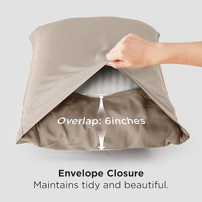 Bedsure King Size Pillow Cases Set of 2, Cooling Pillow Cases King, PureWoven 100% Rayon Derived from Bamboo Simply Pillowcases, Breathable Bedding Pillow Covers with Envelope Closure, 20x36 Inches