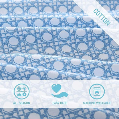Tommy Bahama - King Size Sheet Set, 100% Cotton Percale Bedding with a Crisp & Cool Feel, Bed Sheets with Matching Fitted Sheet & Pillowcases (Bahama Isle Blue)