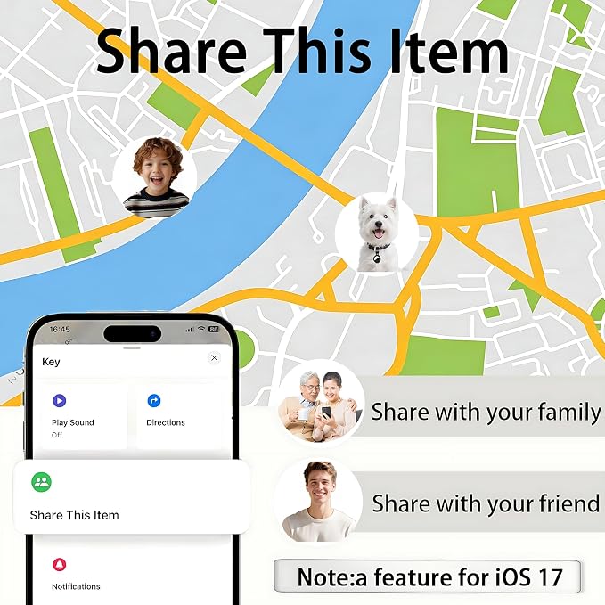 4 Pack Apple MFi Certified Tracker Tags Works with Apple Find My (iOS Only) | Bluetooth Item Finder Replaceable Battery Waterproof Smart Tag for Keys Wallet Pets Backpack Luggage Bags Worldwide Tracking