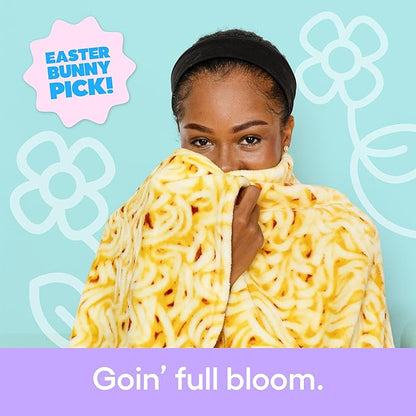 Cozy Concepts Co. Ramen by Relatable, Viral Trend Inspired, Looks Like a Giant Bowl of Ramen Noodles to Wrap Yourself Up In, Easter Gift for Kids & Teens, Easter Basket Filler, Large 65” Throw Blanket