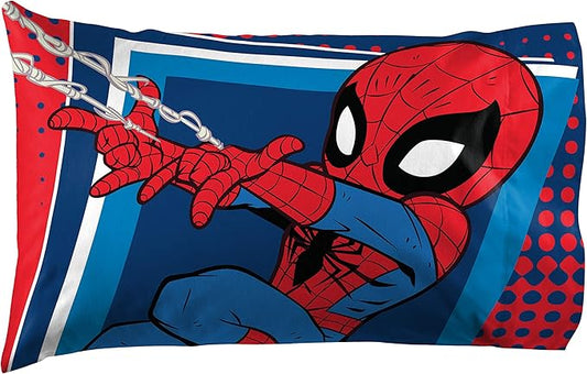 Jay Franco Marvel Super Hero Adventures Go Spidey 1 Pack Pillowcase - Double-Sided Kids Super Soft Bedding - Features Spiderman
