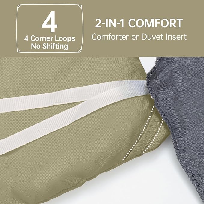 MUXHOMO Queen Comforter Set, All Season Ultra Soft Down Alternative Bedding - 3 Piece Lightweight Bed Set Includes 1 Comforter (90"x90") and 2 Pillow Shams (20"x26"), Olive Green