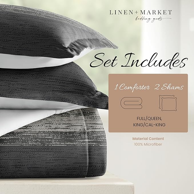 Linen Market Reversible Queen Size Comforter Set (3 Piece) - Soft and Lightweight Down Alternative Comforter Queen Set - This Includes Your Queen Comforter and 2 Pillow Shams