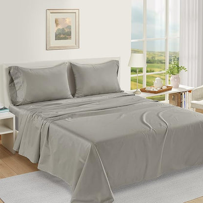 LANE LINEN Pillows Queen Size Set of 2 Soft 100% Egyptian Cotton Cool & Smooth 1000 Thread Count Pillow Cases - Silver