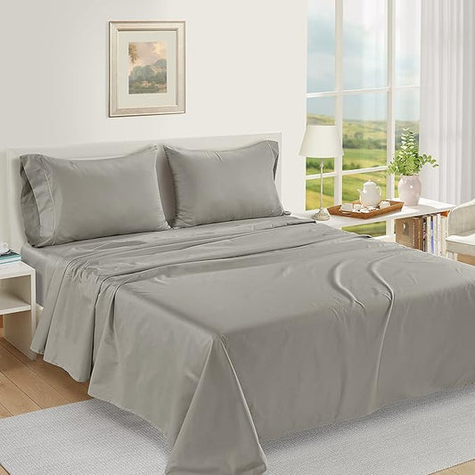 LANE LINEN Pillows Queen Size Set of 2 Soft 100% Egyptian Cotton Cool & Smooth 1000 Thread Count Pillow Cases - Silver