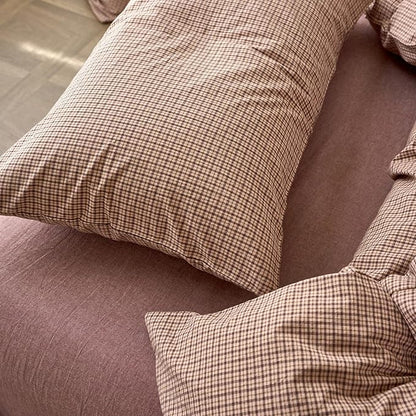 Gingham King Duvet Covers Blush Pink Washed Cotton Comforter Cover King Size Plaid Checkered Pattern Boho Duvet Cover Set with Hidden Zipper Cozy Vintage Bedding Set for Girls Duvet Protector
