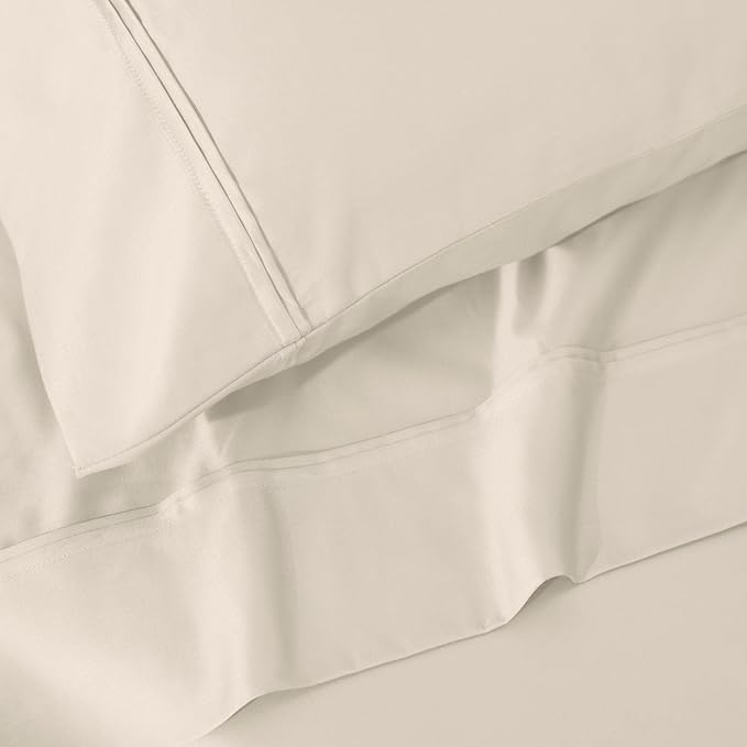 Superior 1200 Thread Count 100% Egyptian Cotton, Soft and Breathable, 2-Piece King Pillowcase Set Solid, Ivory