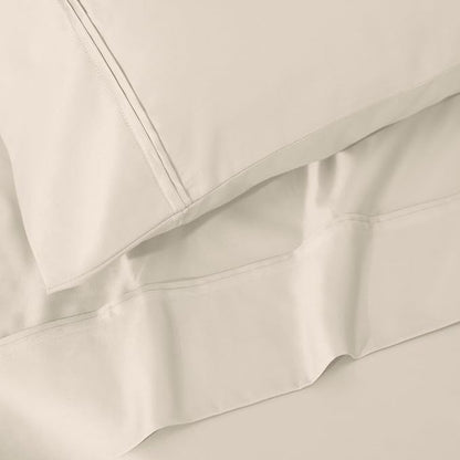 Superior 1200 Thread Count 100% Egyptian Cotton, Soft and Breathable, 2-Piece King Pillowcase Set Solid, Ivory