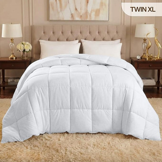 Utopia Bedding Comforter Duvet Insert, Quilted Comforter with Corner Tabs, Box Stitched Down Alternative Comforters Twin XL Size (White)