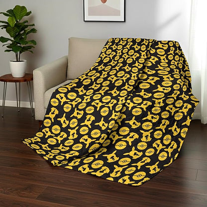 Northwest Pokemon Company Reversible Twin Quilted Blanket - Pikachu & Pokeball Pattern for Anime Fans, Cozy Blanket for Bed, Game Room or Couch, 60x90 inches