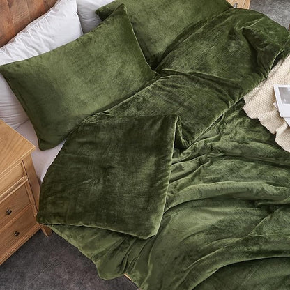 Wajade Full Size Comforter Set- 3 Pieces Dark Green Bed in A Bag for All Seasons Bedding Set with 1 Comforters and 2 Pillowcases