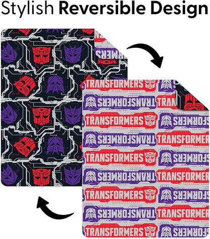 Northwest Transformers Logo Quilted Blanket, Comfy Throw, Adults Boys Girls, Soft Lightweight Bedding for Bed, or Couch, 60 x 80 inches