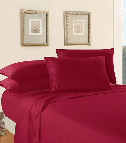 Elegant Comfort Luxury Soft 1500 Premier Egyptian 4-Piece Premium Hotel Quality Wrinkle Resistant Coziest Bedding Set, Easy All Around Elastic Fitted Sheet, Deep Pocket up to 16inch, Queen, Burgundy