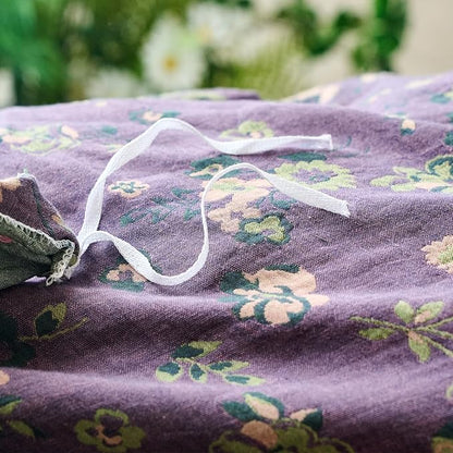 mixinni Vintage Floral Duvet Cover King Set - Purple & Green Reversible Jacquard, 100% Yarn-Dyed Double-Layer Cotton, Breathable Luxury Bedding (3-Piece, Includes 2 Pillowcases) Farmhouse & Bohemian