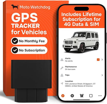 GPS Tracker for Vehicles, No Subscription, No Monthly Fee | Real-Time Location, Mileage Tracking, Speeding Monitoring, Route History, Geofence, Geofence, OBD, for Fleets & Families