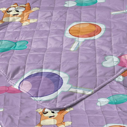 Northwest Bluey Bingo Candy Land Quilted Throw Blanket – Official Cartoon Throw Blanket Featuring Bluey, for Adults Boys Girls Bed, Couch, or Playroom, 60 x 80 Inches
