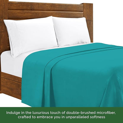 Luxury Flat Sheet on Amazon Elegant Comfort Wrinkle-Free 1500 Premier Hotel Quality 1-Piece Flat Sheet, Queen Size, Turquoise